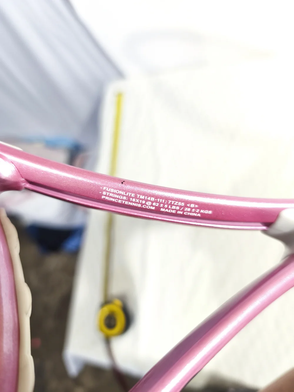 Pink Tennis Racket with White Grip - Picture 4 of 13